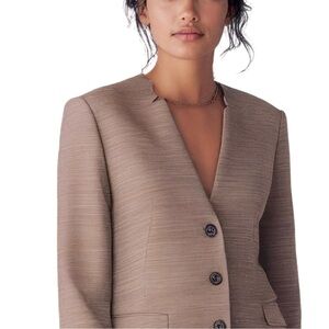 Lafayette 148 New York | Tweed Linen/Cotton Blend Three Button Blazer Size 14